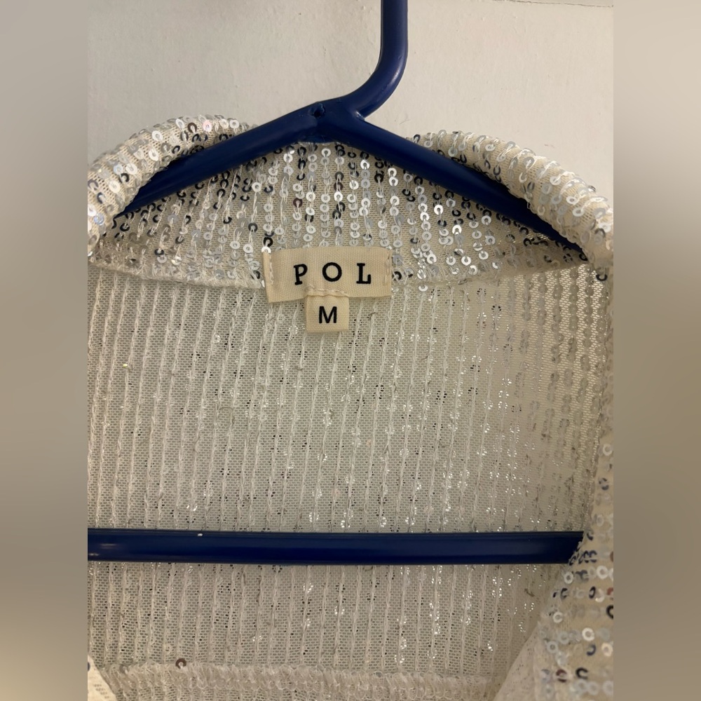Pol Sequin Button Down Size Medium - image 2